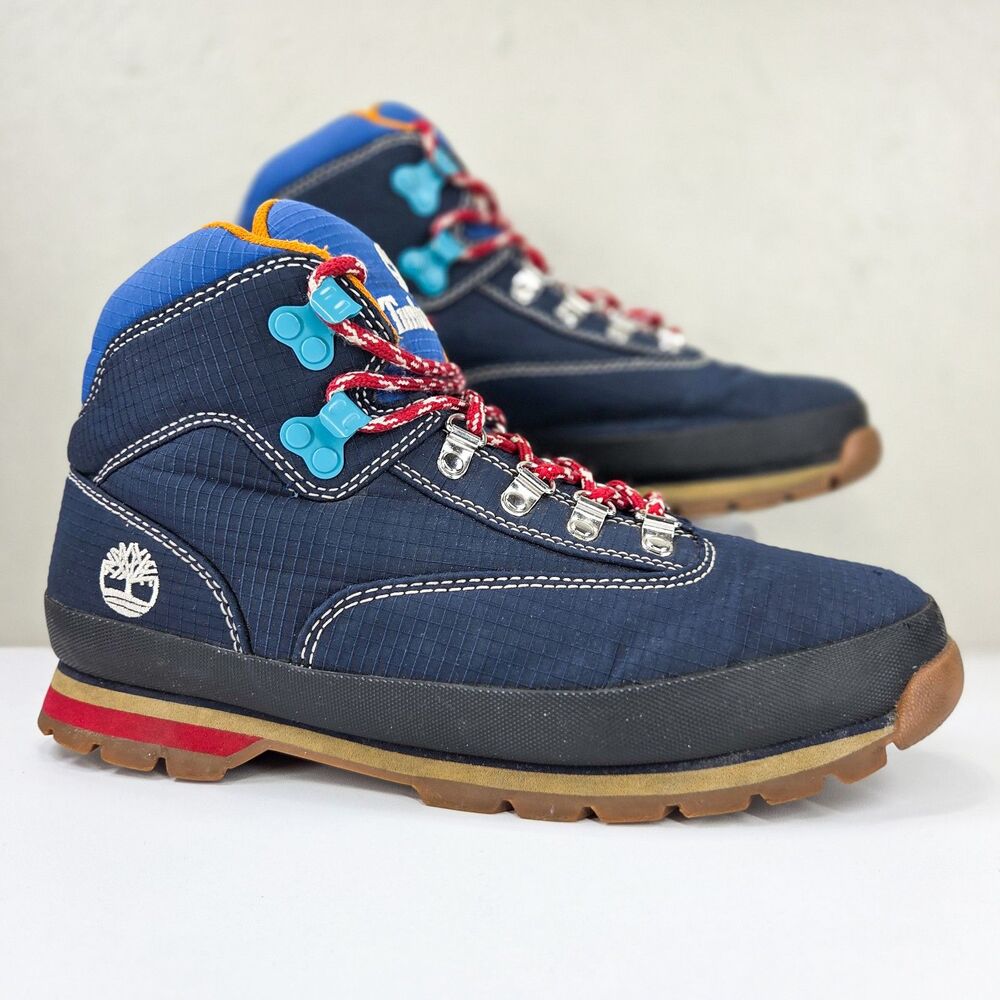 Timberland Euro Hiker Retro Pack Navy Blue Ripstop Nylon Boots A2NJR Men 9.5